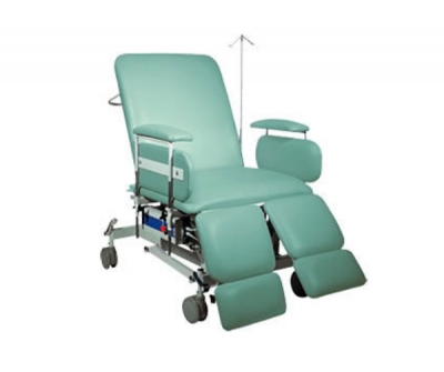 Battery-powered treatment chair / 3-section / on casters