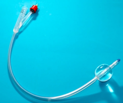 Drainage catheter / vesical / balloon / double-lumen