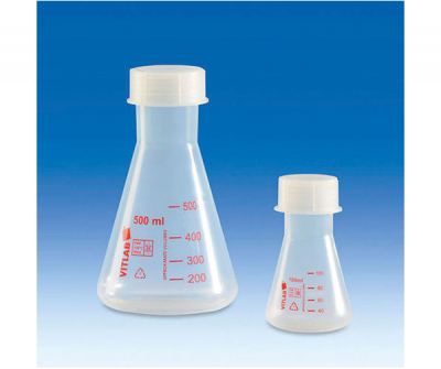 Erlenmeyer flasks, PMP with PP screw cap
