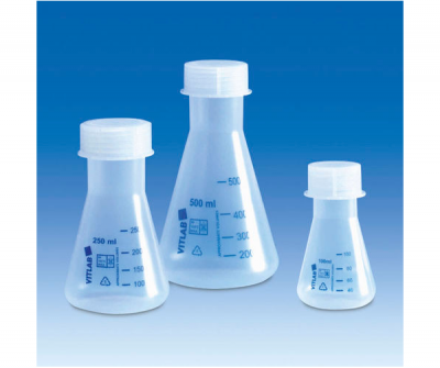 Erlenmeyer flasks, PP with PP screw cap