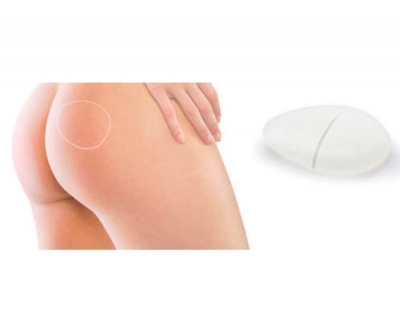 Gluteal cosmetic implant / oval / silicone