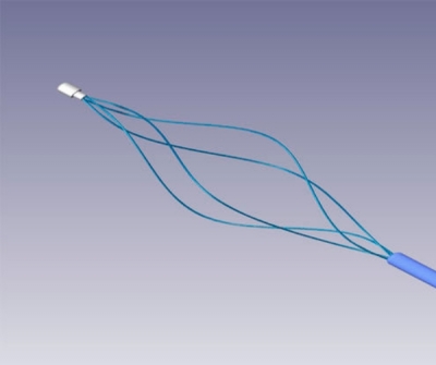 Kidney stone extraction endoscopic basket / helical