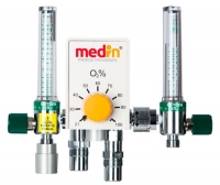 Respiratory gas blender / air / oxygen / with dual flow meter tubes