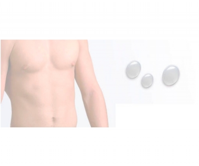 Testicular cosmetic implant / anatomical / silicone