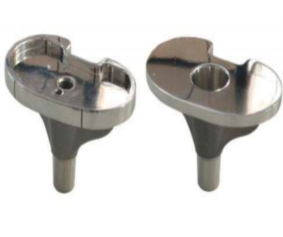 Three-compartment tibial bearing / primary / fixed or mobile-bearing