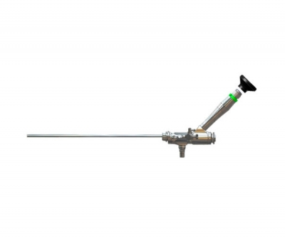 Ureteroscope endoscope / with working channel / bent / high-definition